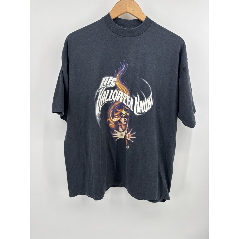 RARE! Vintage Miller Lite Shirt Men's‎ XL Halloween Haunt Single Stitch USA